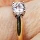 Vintage Diamond Ring 14k Gold Engagement Ring Round Diamond Engagement Ring 14k Diamond Ring Solitaire Promise Wedding Bridal Size 6