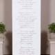 Handwritten style wedding ceremony backdrop for your altar with vows, love poems and love songs
