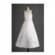 Lovely White Satin Spaghetti Straps Applique A-line Floor Length Gown (AFCD-006) In Canada Flower Girl Dress Prices - dressosity.com