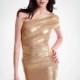 Stars of luxury one-shoulder temperament strapless party dress bandage dress gold woman - Bonny YZOZO Boutique Store