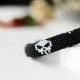 Beaded bracelet "Skull" - Bead crochet bracelet, Skull, Black White, Skeleton, Rock, Pirate, Halloween, Day of the dead, Handmade, Gift