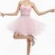A-Line Sweetheart Short-Mini Organza Veiled Rose Sleeveless Lace Up-Corset Sweet 16 Dresses COLM1400F - Top Designer Wedding Online-Shop