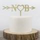 GOLD Arrow Heart Cake Topper, Bridal Shower Cake Topper,Cake Toppers for Weddings, Wedding Cake Topper, GAH001