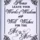 Words of WISDOM and Well Wishes for the Mr and Mrs - Wedding Sign - Single Sheet (Style: WISDOM M&M)
