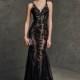 Demure 2017 Sheath/Column V-neck Sleeveless Floor-length Applique Tulle Selling Evening Gowns Online - dressosity.com