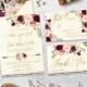 Boho Wedding Invitation Printable Floral Wedding Invite Gold Foil Wedding Invitation Suite Romantic Peony Wedding Invite Set Digital File