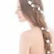 Extra Long Wedding Hair Vine Beaded Wedding Headpiece with Pearls Rhinestones and Flowers Floral Hair Vine