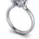 Solitaire Engagement Ring Cushion Cut Forever One Moissanite 2 CT