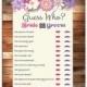 Printable Bridal Shower Game "Guess Who?"