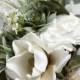 White Wedding Bouquet Greenery Succulent, Bridal Bouquet, Silk Flower Bridal Bouquet, Greenery Bouquet, Wedding Flowers, Wildflower Bouquet