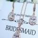 Rose Gold Bridesmaid Jewelry Set, Simple Bridal Jewelry Set, Rose Gold Bridesmaid Earrings Crystal, Bridesmaid Jewelry Crystal Bridesmaid