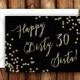 Personalized Customizable Black & Gold Bling 30th Birthday Card Dirty 30 Happy Birthday Pick Any Age - Customize!