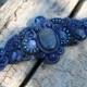 Blue bracelet with lapis lazuli, blue soutache braceletSoutache bracelet -- birthday gift for girlfriend - gift for wife Cuff bracelet