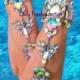 Tali Jeweled Crystal BareFoot Sandals