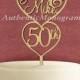 Wooden Decorated 50TH Cake Topper, Anniversary, Initial Monogram, Celebration, Special Occasion 4215
