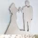 Wedding Cake Topper Silhouette, Bride and Groom, Wedding decor, Wooden Cake Topper, Unpainted