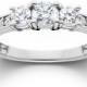 1.00CT 3 Stone Diamond Three Round Main Diamond Engagement Past Present Future Anniversary Ring Band 14K White Gold Karat Size 4-9