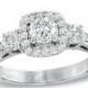 Antique 1.30CT Diamond Cushion Halo Engagement Ring 14 Karat White Gold Vintage
