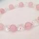 Rose quartz bracelet with clear crystal butterflies, pink flower girl gift, wedding ideas, butterfly bracelet, pink bracelet, gift for girls