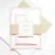 Blush and Gold Wedding Invitations, Pink and Gold Wedding Invitation, Pink Wedding Invitation Set, Gold Glitter - SAMPLE SET