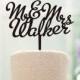Rustic Wedding Cake Topper,Mr and Mrs Cake Topper,Monogram Mr Mrs Cake Topper,Mr & Mrs Last Name Cake Topper,Personalized Cake Topper Decor