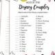 Disney Couples Match Game - Printable Bridal Shower Love Song Game  - Bridal Shower Party Game - Bachelorette Party Games 009