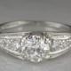 Antique Edwardian / Art Deco / Pre Mid-Century 1.15ctw Platinum Engagement Ring with .90ct Old European Cut Diamond Center; OEC Accents R124