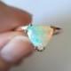 Trillioin Faceted Ethiopian Opal Ring - 14k gold opal ring - faceted welo opal ring - opal engagement ring - triangle stone ring