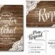 Rustic Wedding Invitation & RSVP Postcard Set - Country Chic - Rustic Lace - Fall Wedding - Rustic Lace Wedding - Printed Wedding Set #CL150