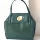 Gucci Leather vintage tote authentic handbag dark green