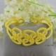 Bracciale giallo, yellow Bracelet, bracciale in pizzo chiacchierino, tatting lace bracelet, summer fashion, moda estate, handmade in Italy