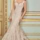 Style 117288 by David Tutera for Mon Cheri - Champagne Lace Floor Straps  V-Neck Body-skimming Wedding Dresses - Bridesmaid Dress Online Shop