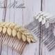 Leafy Bridal Hair Comb, Laurel Leaf Gold / Silver Wedding Bridal Hair Piece Pin E24