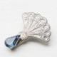 Art nouveau hair clip crystal jewel bridal silver 1920's style rhinestone barrette Hollywood glamour montana blue gem wedding hair jewelry