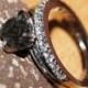 Raw diamond ring, Black diamond ring, Black Uncut diamond ring, engagement ring, raw stone, Black rough diamond ring, natural diamond ring