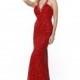 Scala Beaded Sequin Slim Sexy Deep V Neck Prom Dress Q4124 - Brand Prom Dresses