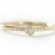 14k Solid Yellow Gold 0.15ct Diamond Engagement Ring ,Simple Engagement Ring,Stacking Diamond Gold Ring-Conflict Free