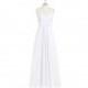 White Azazie Maryjane - Chiffon And Lace Sweetheart Back Zip Floor Length Dress - Charming Bridesmaids Store