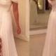Sheath Ivory Chiffon Off The Shoulder With Slit Beach Wedding Dresses,apd2407