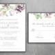 Floral Wedding Invitation Printed Set, Succulent Wedding Invitation, Cheap Wedding Invitation, Blush Pink Gray Ivory Wedding Invite, Flowers