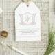 Wedding Favor Tag Template, Printable Hang Tags, Word or Pages, Mac or PC, Laurel Monogram, Instant DOWNLOAD