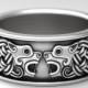 Celtic Hound Ring, Celtic Dog Wedding Band, Hound Jewelry, Made Sterling Silver, Celtic Wolf Wedding Ring, 1102