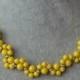 yellow Necklace,Glass Pearl Necklace,yellow Pearl flower Necklace,Wedding Necklace,bridesmaid jewelry, yellow bead necklace, cheap pearl