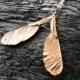 Samara Bronze Silver Necklace - Maple Seed -- Gold Color - Handmade to Order