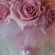 Pink Rose Bouquet, Communion Bouquet, Wedding Bouquet Pink and White Bouquet, Real Touch Roses Bouquet, Small Tutu Pink Bouquet,Prom Bouquet