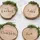 Wedding Place Cards / Rustic Place Settings / Wooden Wedding Favours / Wood Slice Place Names / Woodland Wedding / Moss Escort Cards / UK