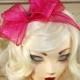 Fushia Fascinator Headband - Hot Pink Kentucky Derby Hat - Wedding Fascinator - British Tea Party Hat - Hot Pink Headband