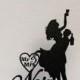 Personalized Wedding Cake Topper - Drunk Bride! 2 with Mr & Mrs your last name