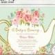 A Baby is Brewing Baby Shower Tea Party Invitation - Garden Tea Party - Birthday - High Tea Invite - Bridal Tea - Printable - LR1050