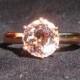 Peachy Pink Morganite in Rose Gold Solitaire Engagement Ring